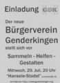 1. Einladung an alle Haushalte in Genderkingen in der KW 30/2009