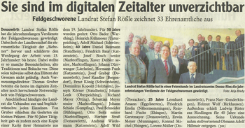 Donauwörther Zeitung 18.10.2014 Unter den geehrten Franz Narr
