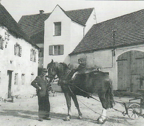 „Lauter gute Freunde" (Mai 1956) Bauer Josef Gastl mit Nachbarskind Franz Narr