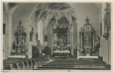 Innenansicht der Pfarrkirche St. Peter und Paul vor dem ersten Weltkrieg